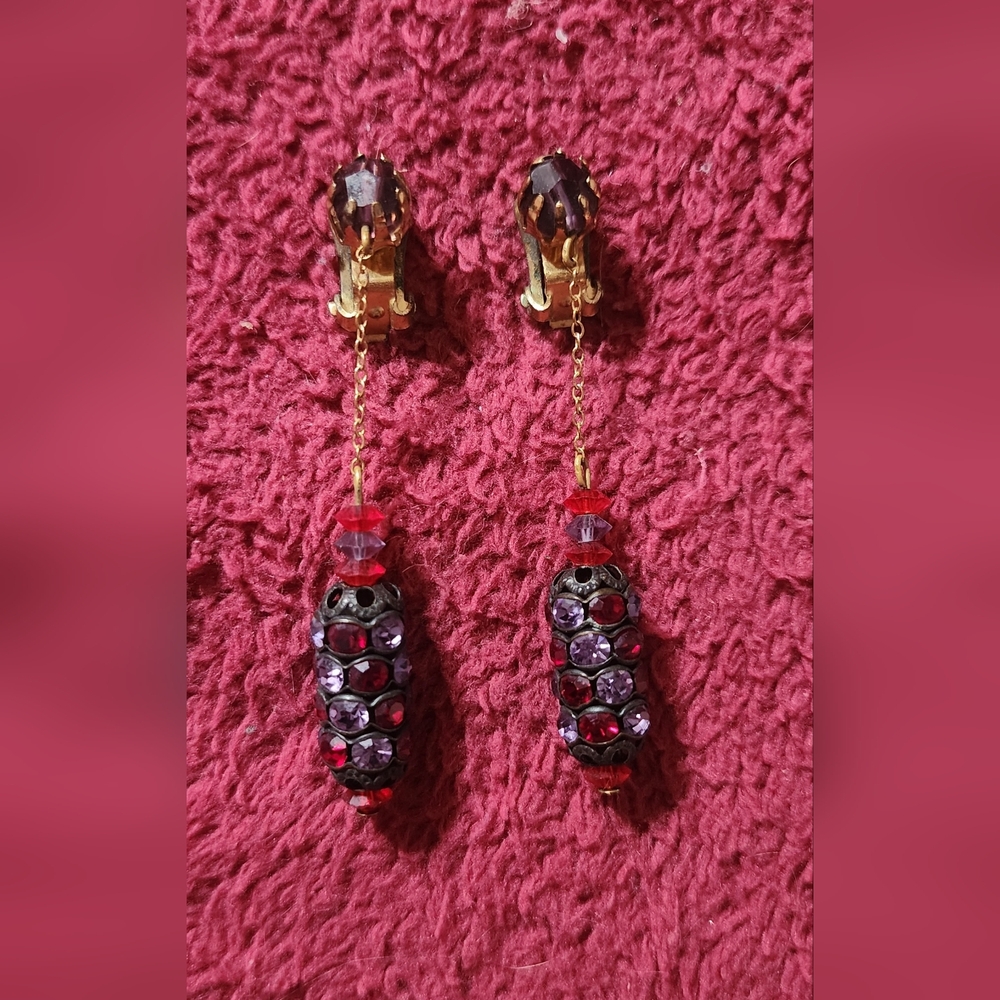 Mariam Haskell Rhinestone Drop Earrings